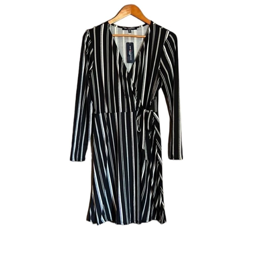 NWT! One clothing striped half wrap dress